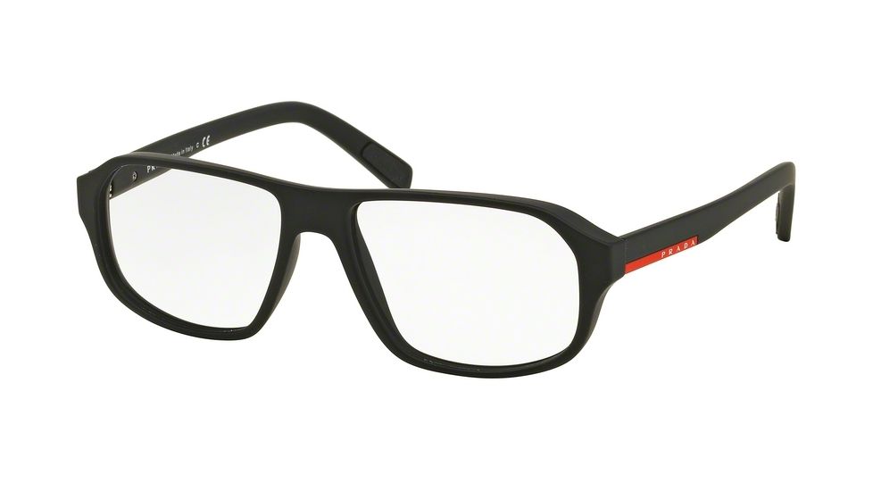 Prada PS05GV Eyeglass Frames DG01O1-55 - Black Rubber Frame