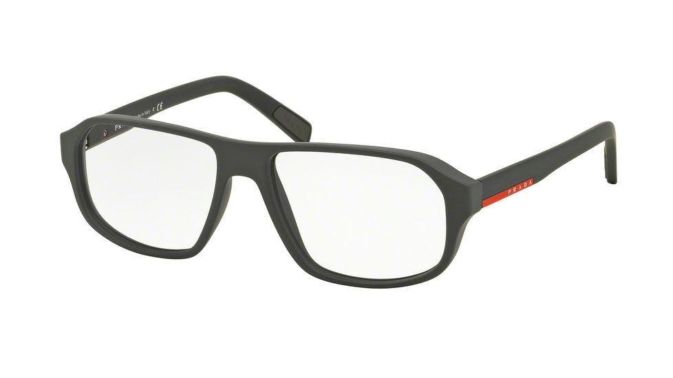 Prada PS05GV Eyeglass Frames TFZ1O1-55 - Grey Rubber Frame