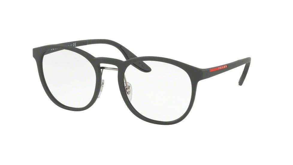Prada PS05HV Progressive Prescription Eyeglasses TFZ1O1-51 - Grey Rubber Frame