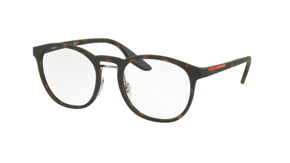 Prada PS05HV Progressive Prescription Eyeglasses US11O1-51 - Havana Rubber Frame