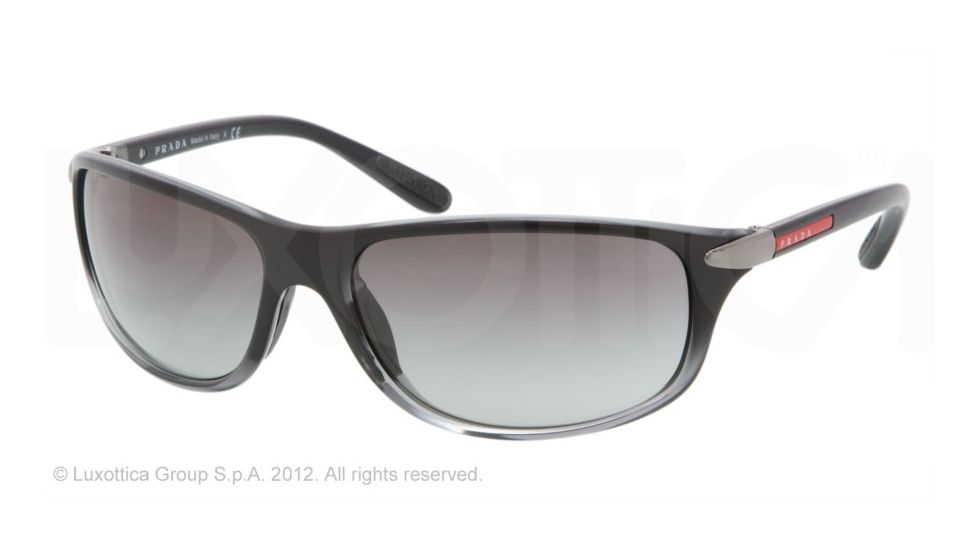 Prada PS05MS Sunglasses GAI3M1-64 - Black/black Transparent Frame, Gray Gradient Lenses