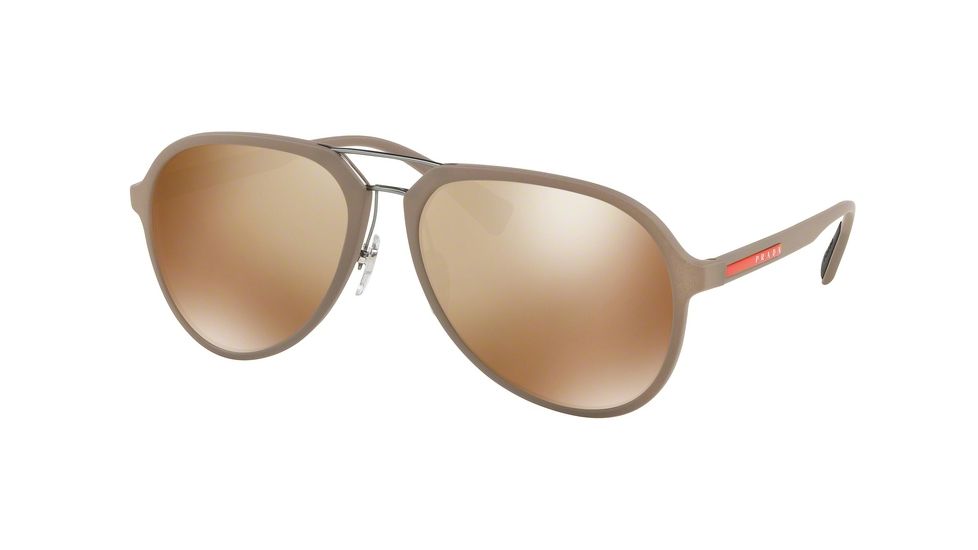 Prada PS05RS Progressive Prescription Sunglasses PS05RS-CCHHD0-58 - Lens Diameter 58 mm, Frame Color Brown Rubber