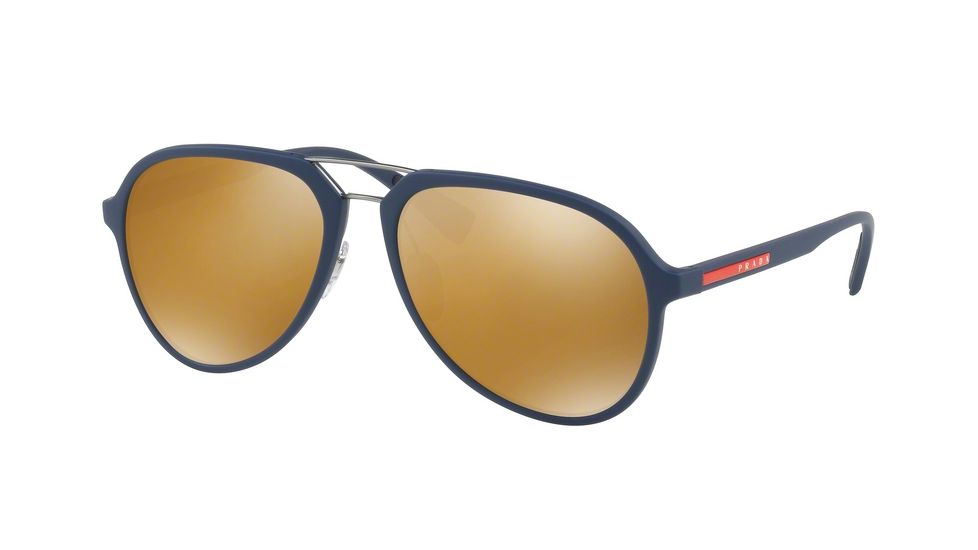 Prada PS05RS Progressive Prescription Sunglasses PS05RS-TFY5N2-58 - Lens Diameter 58 mm, Frame Color Blue Rubber