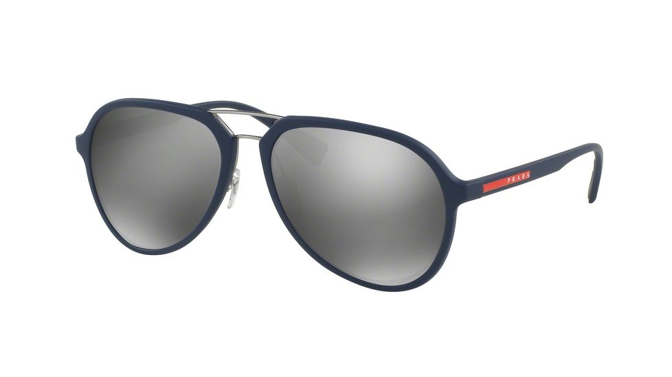 Prada PS05RS Progressive Prescription Sunglasses PS05RS-TFY7W1-58 - Lens Diameter 58 mm, Frame Color Blue Rubber