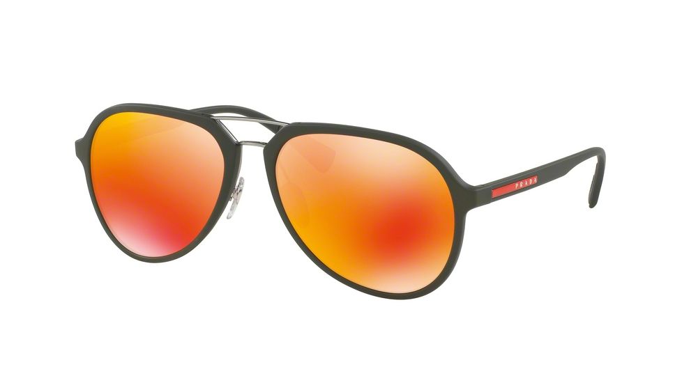 Prada PS05RS Progressive Prescription Sunglasses PS05RS-UFI5M0-58 - Lens Diameter 58 mm, Frame Color Green Rubber