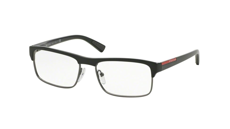 Prada PS06FV Progressive Prescription Eyeglasses UAQ1O1-54 - Green Rubber Frame