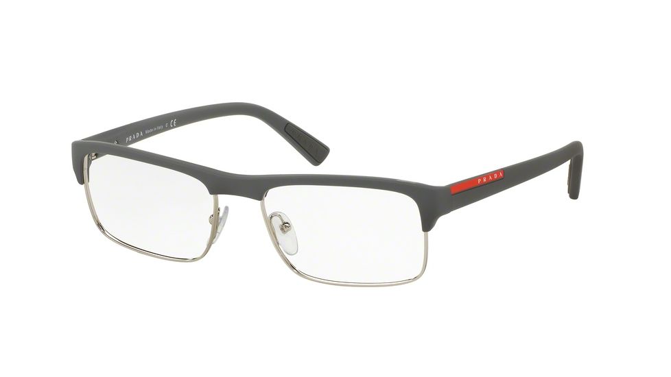 Prada PS06FV Progressive Prescription Eyeglasses UFK1O1-54 - Grey Rubber Frame