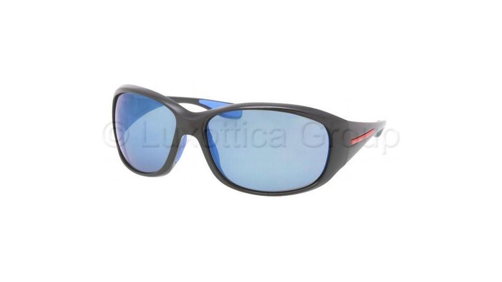 Prada PS06MS Sunglasses 1AB9P1-6716 - Black Blue Mirror