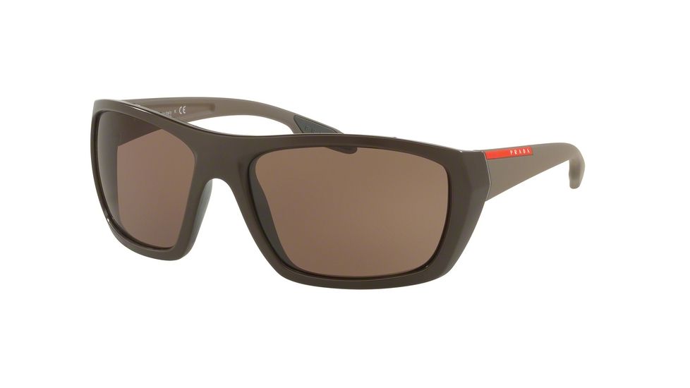 Prada PS06SS Single Vision Prescription Sunglasses PS06SS-VY80D1-61 - Lens Diameter 61 mm, Frame Color Matte Brown