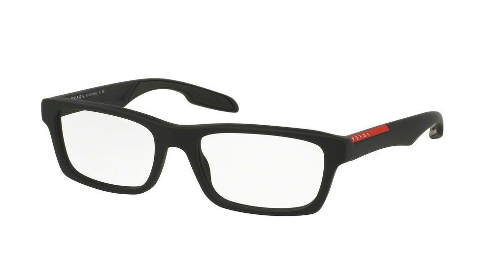 Prada PS07CV Prescription Eyeglasses DG01O1-53 - Black Rubber Frame