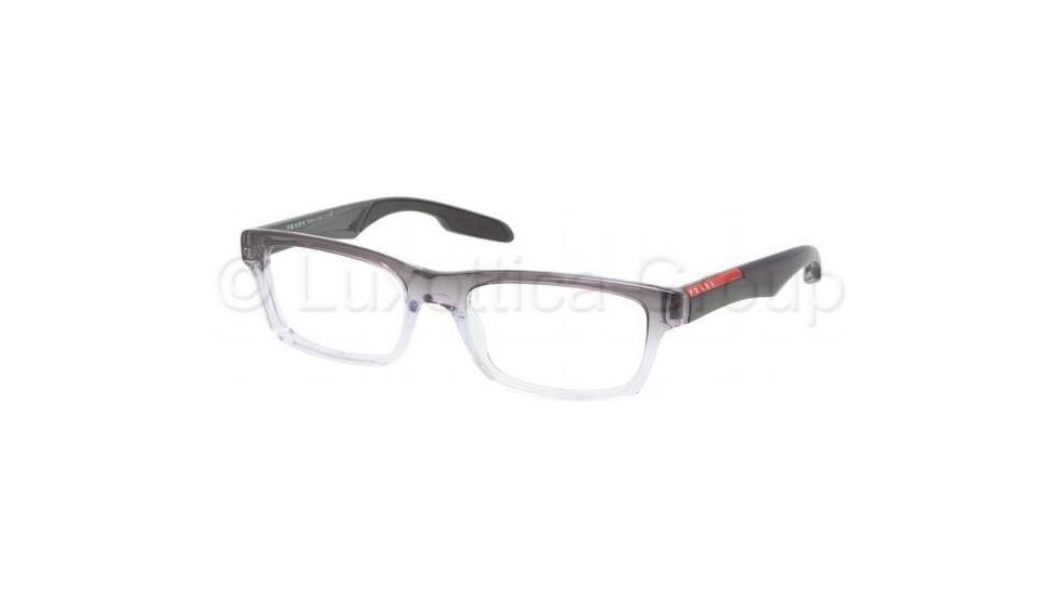 Prada PS07CV Single Vision Prescription Eyeglasses JAU1O1-5518 - Striped Gray Demo Lens Frame