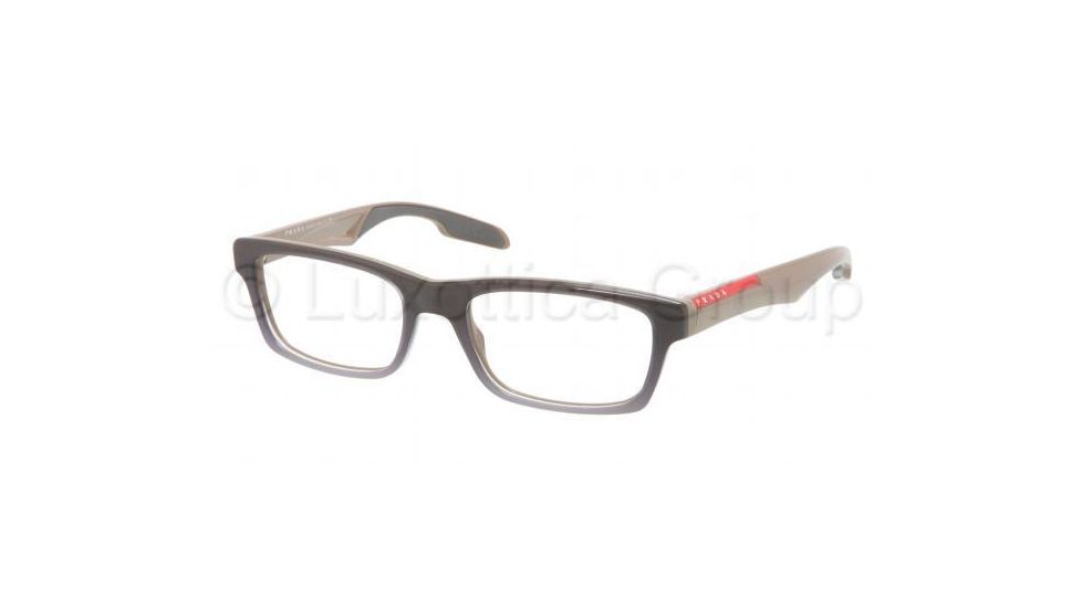Prada PS07CV Prescription Eyeglasses LAN1O1-5518 - Gray Gradient White Frame, Demo Lens Lenses