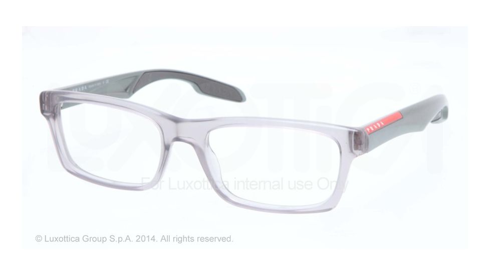 Prada PS07CV Prescription Eyeglasses SMJ1O1-55 - Matte Transparent Grey Frame