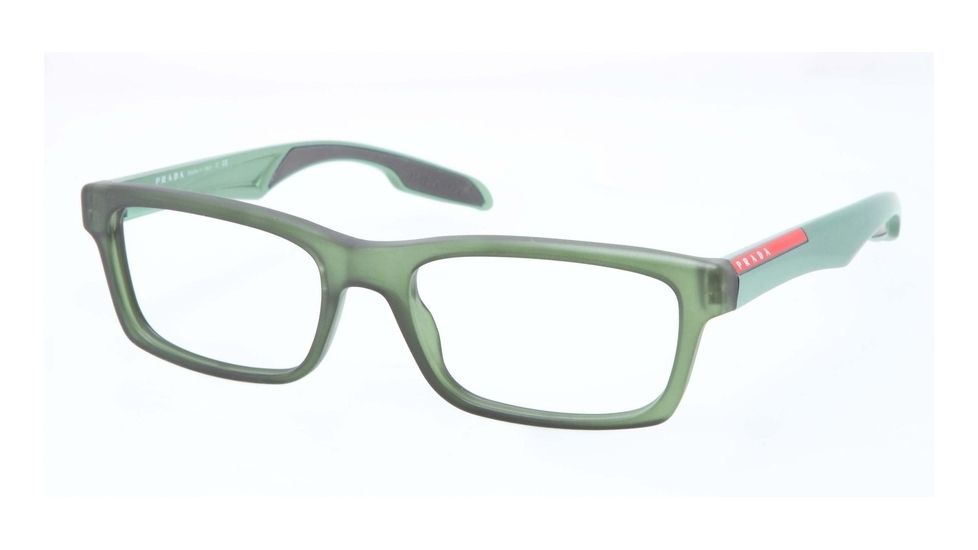 Prada PS07CV Prescription Eyeglasses SMK1O1-55 - Matte Transparent Green Frame