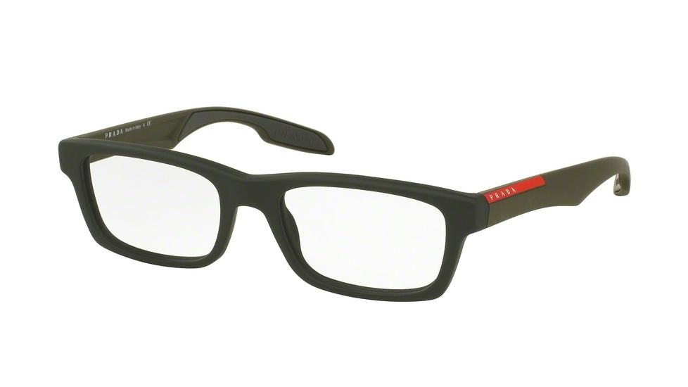 Prada PS07CV Prescription Eyeglasses UBW1O1-55 - Green Rubber Frame