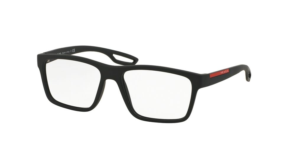 Prada PS07FV Eyeglass Frames UAP1O1-53 - Black Rubber Frame