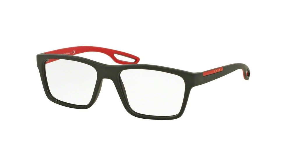 Prada PS07FV Eyeglass Frames UFI1O1-53 - Green Rubber Frame