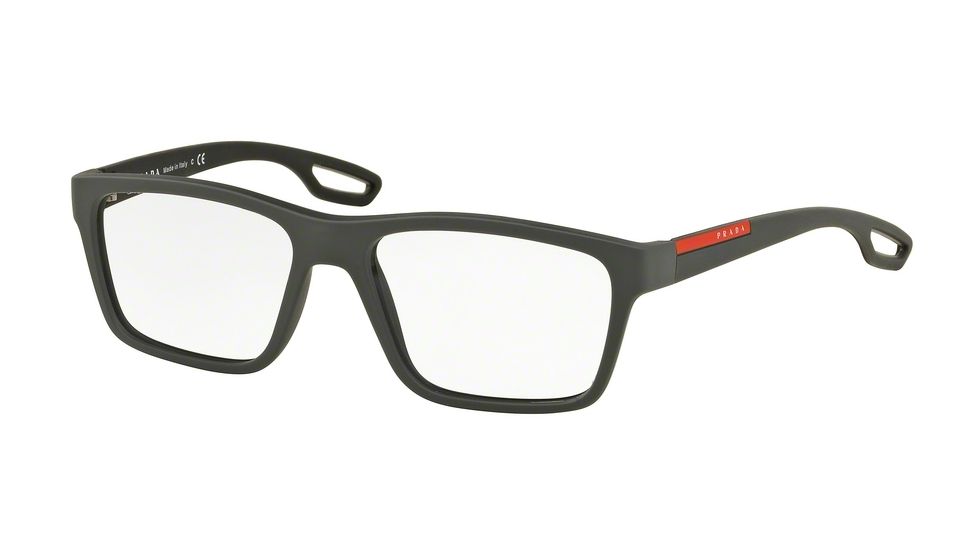 Prada PS07FV Eyeglass Frames UFK1O1-53 - Grey Rubber Frame