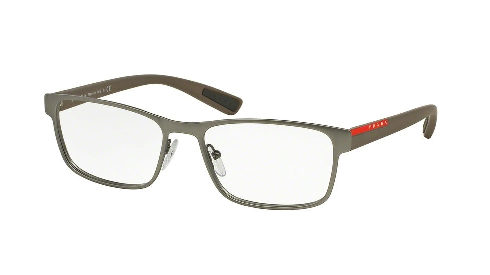 Prada PS50GV Progressive Prescription Eyeglasses DG11O1-55 - Gunmetal Rubber Frame