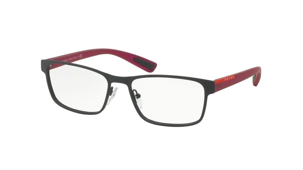 Prada PS50GV Progressive Prescription Eyeglasses TFZ1O1-55 - Grey Rubber Frame
