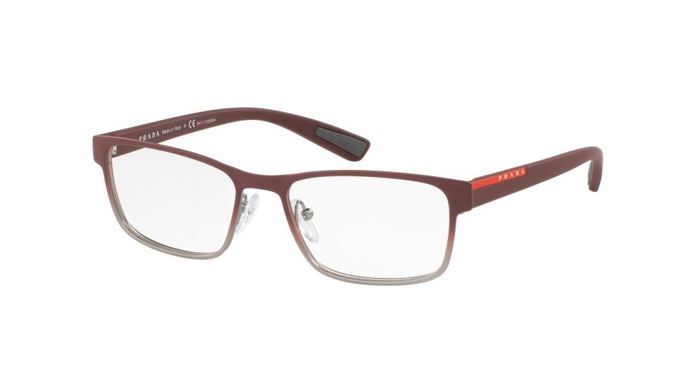 Prada PS50GV Progressive Prescription Eyeglasses U6V1O1-53 - Bordeaux Gradient Frame