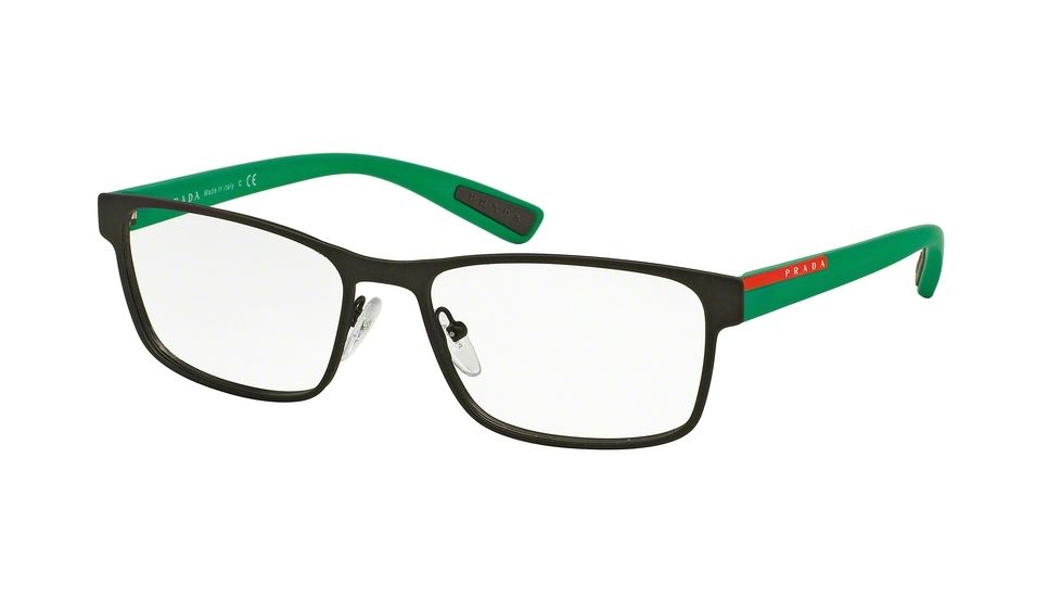 Prada PS50GV Progressive Prescription Eyeglasses UEA1O1-55 - Brown Rubber Frame