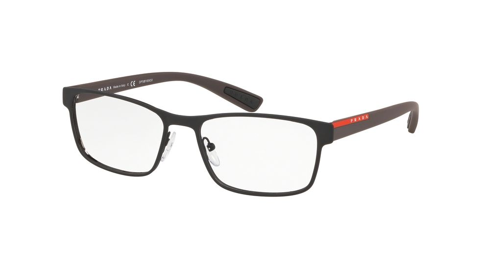 Prada PS50GV Progressive Prescription Eyeglasses, 55mm, Brown Rubber, PS50GV-VYY1O1-55-PRO