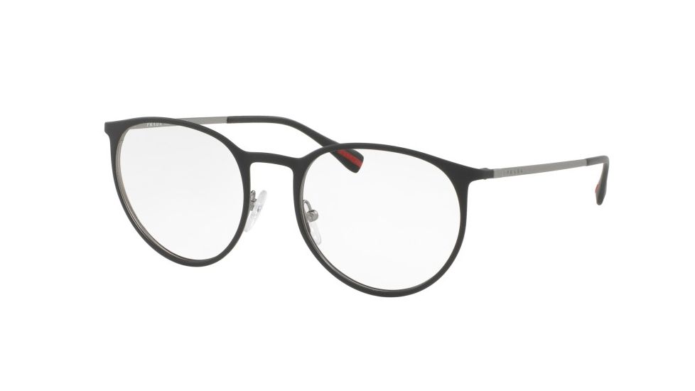 Prada PS50HV Eyeglass Frames DG01O1-50 - Top Black Rubber/gunmetal Frame