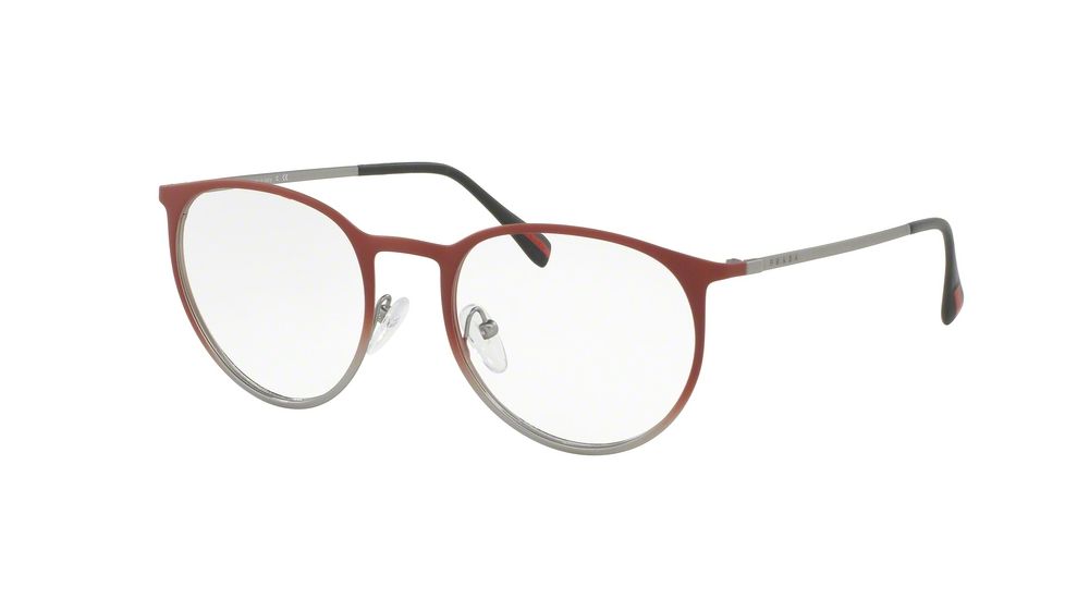 Prada PS50HV Eyeglass Frames U6V1O1-50 - Top Bordeaux Gradient/gunmetal Frame
