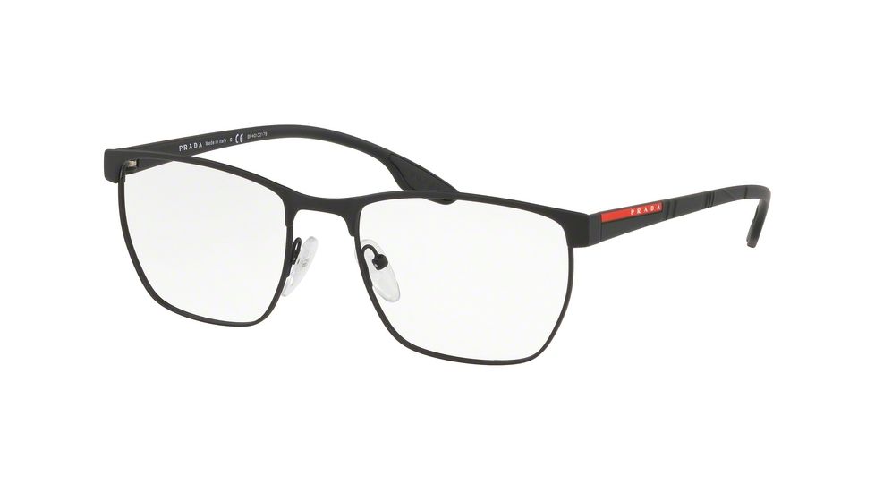 Prada PS50LV Eyeglass Frames 4891O1-53 - Black Rubber