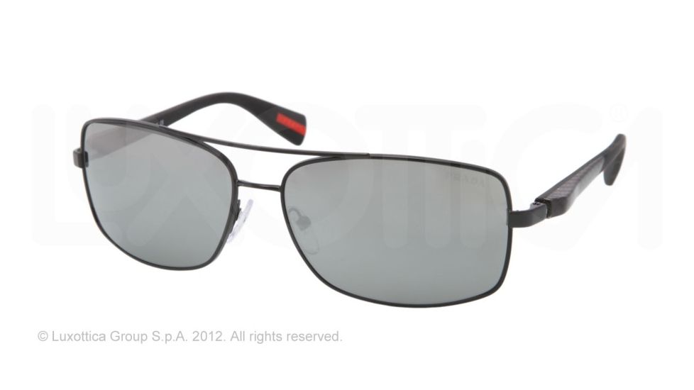 Prada PS50OS Bifocal Prescription Sunglasses PS50OS-1BO7W1-62 - Lens Diameter 62 mm, Frame Color Black Demi Shiny
