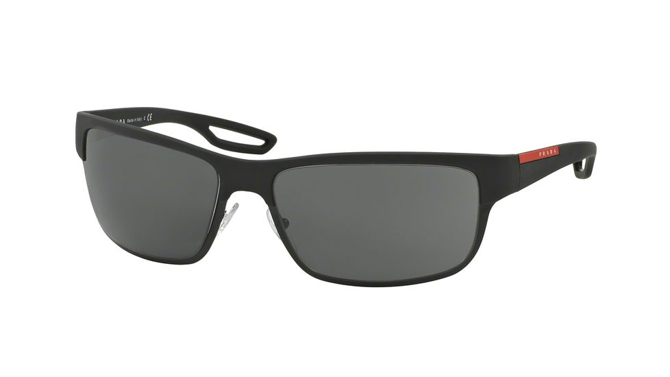Prada PS50QS Bifocal Prescription Sunglasses PS50QS-DG01A1-64 - Lens Diameter 64 mm, Frame Color Black Rubber/Matte Black