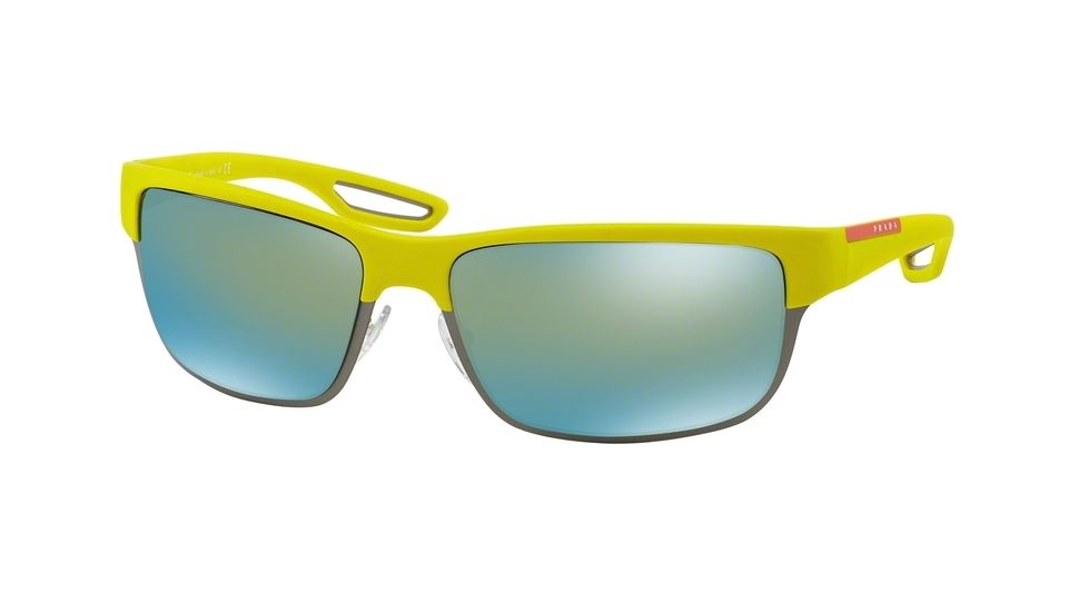 Prada PS50QS Bifocal Prescription Sunglasses PS50QS-TIK4J2-64 - Lens Diameter 64 mm, Frame Color Yellow Rubber/Matte Gunmetal