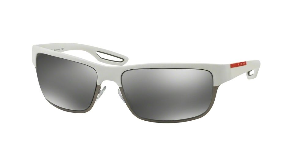 Prada PS50QS Bifocal Prescription Sunglasses PS50QS-TWK7W1-64 - Lens Diameter 64 mm, Frame Color White Rubber/Matte Gunmetal