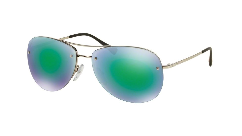 Prada PS50RS Single Vision Prescription Sunglasses PS50RS-1BC1M0-59 - Lens Diameter 59 mm, Frame Color Silver