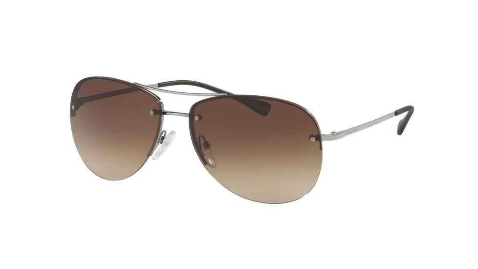 Prada PS50RS Single Vision Prescription Sunglasses PS50RS-5AV6S1-59 - Lens Diameter 59 mm, Frame Color Gunmetal