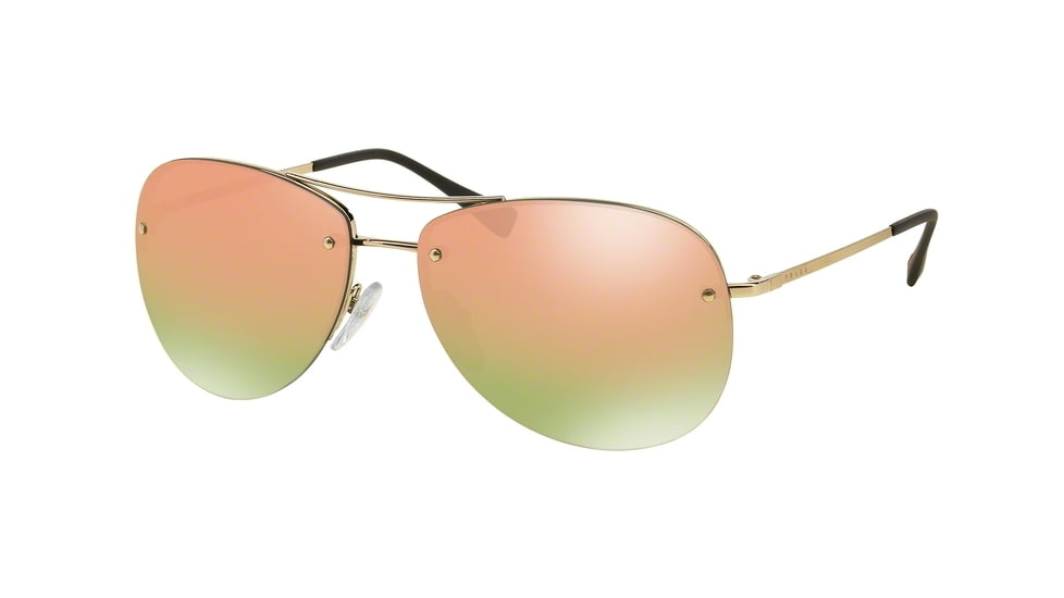 Prada PS50RS Sunglasses ZVN5L2-62 - Pale Gold Frame, Grey Mirror Rose Gold Lenses