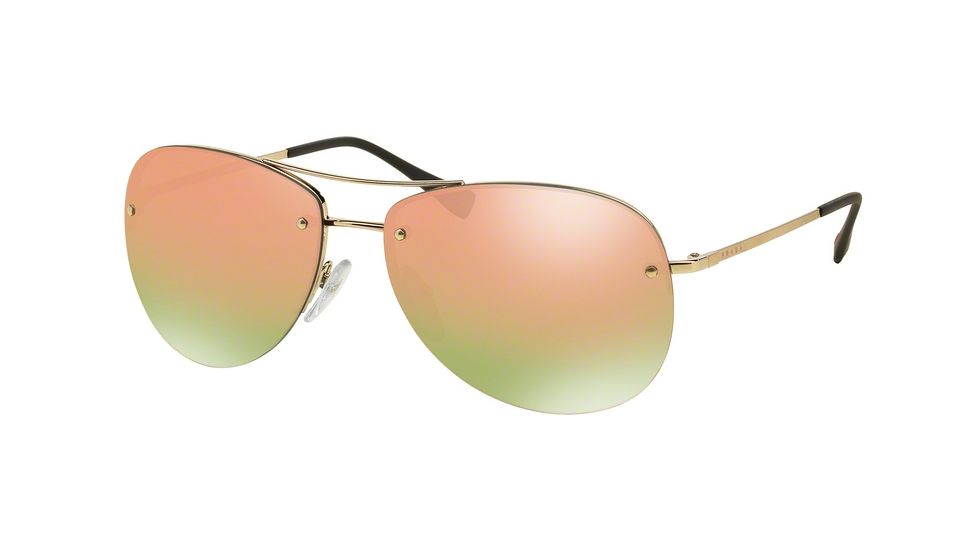 Prada PS50RS Single Vision Prescription Sunglasses PS50RS-ZVN5L2-59 - Lens Diameter 59 mm, Frame Color Pale Gold