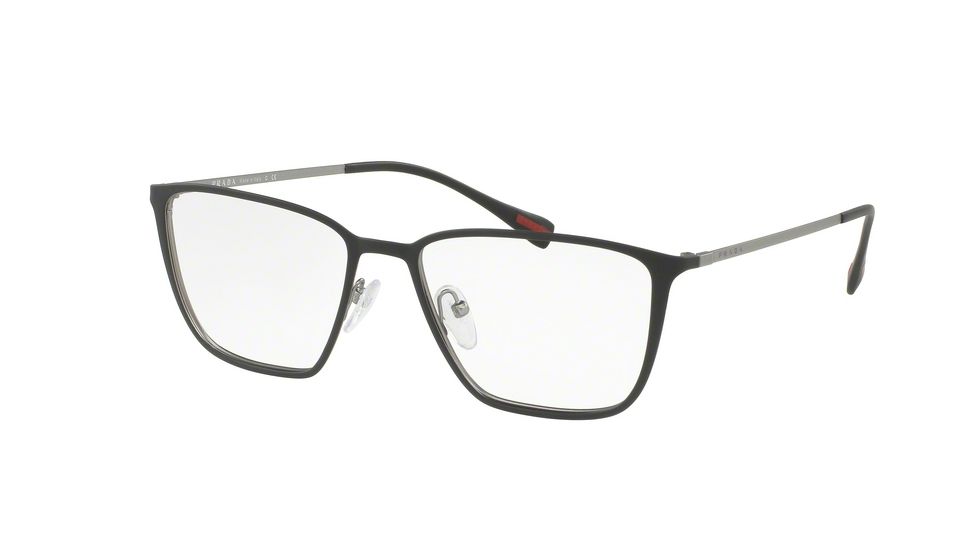 Prada PS51HV Bifocal Prescription Eyeglasses DG01O1-52 - Top Black Rubber/gunmetal Frame