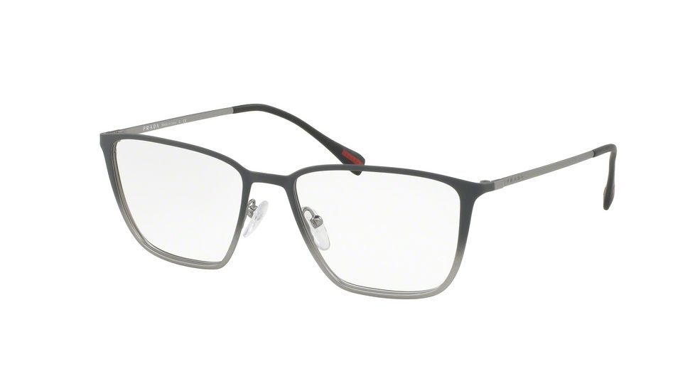 Prada PS51HV Bifocal Prescription Eyeglasses U6U1O1-52 - Top Grey Gradient/gunmteal Frame