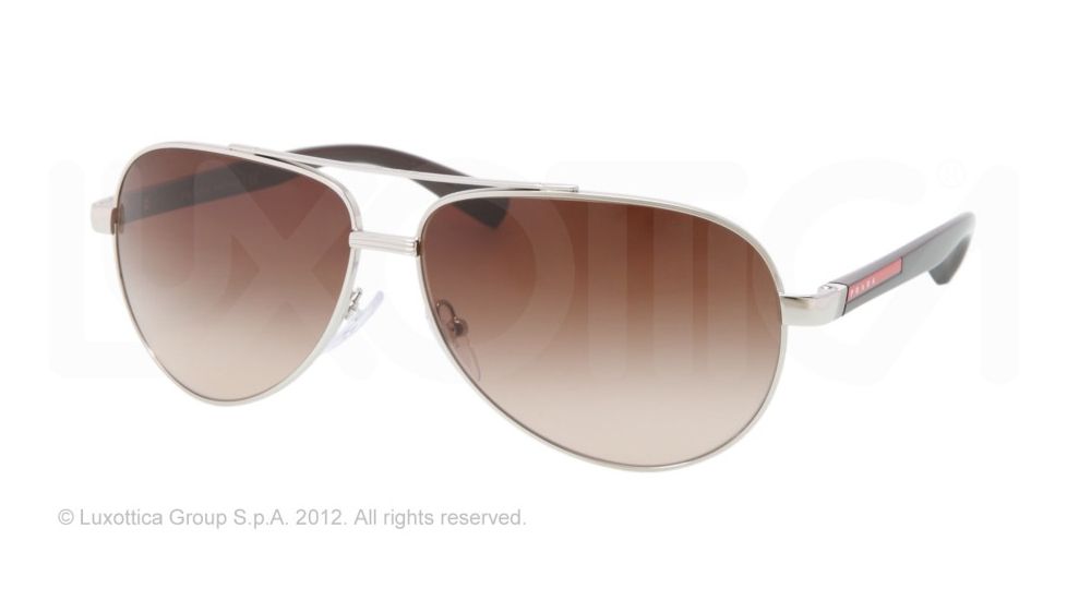 Prada PS51NS Progressive Prescription Sunglasses PS51NS-1BC6S1-63 - Lens Diameter 63 mm, Frame Color Silver