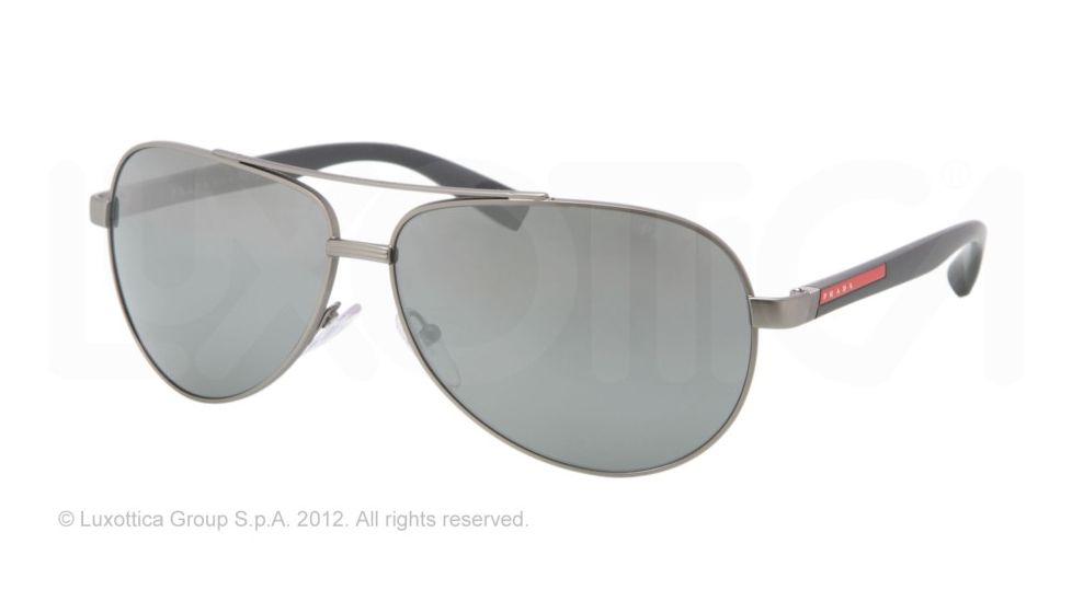 Prada PS51NS Progressive Prescription Sunglasses PS51NS-7CQ7W1-63 - Lens Diameter 63 mm, Frame Color Gunmetal Demi Shiny