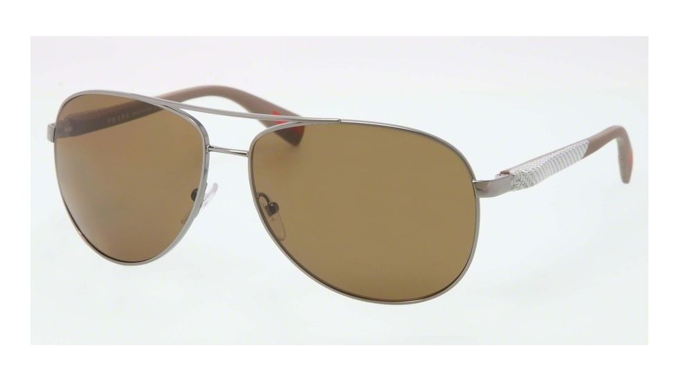 Prada PS51OS Sunglasses 5AV5Y1-62 - Gunmetal Frame, Polar Brown Lenses