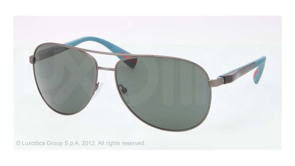 Prada PS51OS Sunglasses DG13O1-62 - Gunmetal Frame, Green Lenses