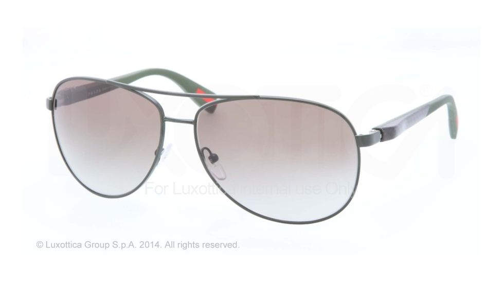 Prada PS51OS Sunglasses ROV4M1-62 - Military Green Demi Shiny Frame, Green Gradient Lenses