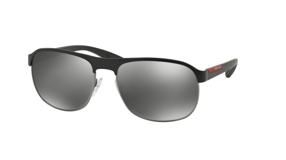 Prada PS51QS Single Vision Prescription Sunglasses PS51QS-DG07W1-60 - Lens Diameter 60 mm, Frame Color Black/Gunmetal Rubber