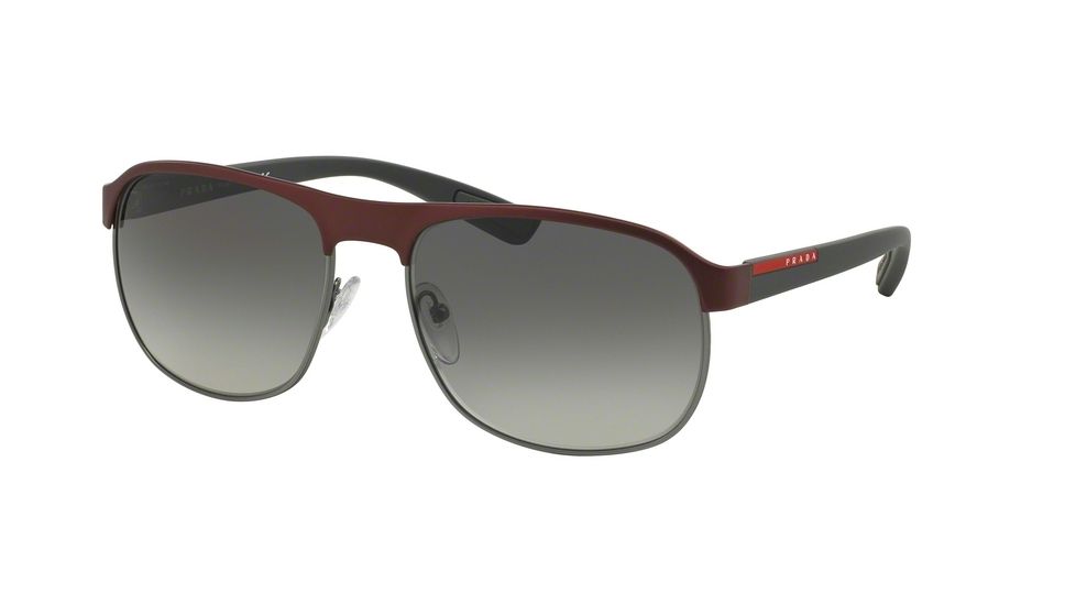 Prada PS51QS Single Vision Prescription Sunglasses PS51QS-TWM3M1-60 - Lens Diameter 60 mm, Frame Color Gunmet Rubber/Bord Rubber