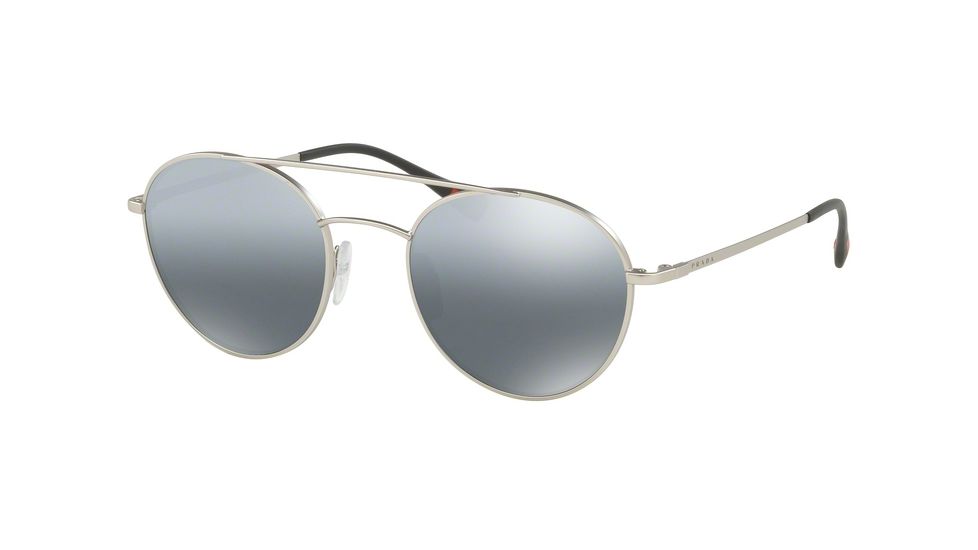 Prada PS51SS Single Vision Prescription Sunglasses PS51SS-1AP2F2-51 - Lens Diameter 51 mm, Frame Color Matte Silver