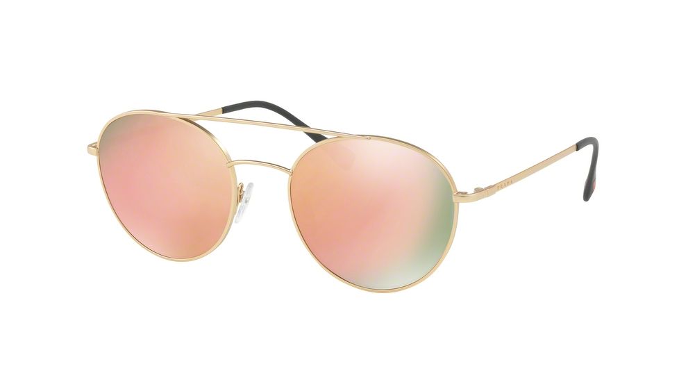Prada PS51SS Single Vision Prescription Sunglasses PS51SS-1BK6Q2-51 - Lens Diameter 51 mm, Frame Color Matte Gold