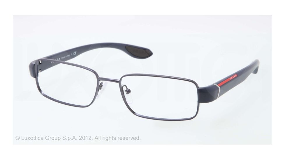 Prada PS52EV Progressive Prescription Eyeglasses OAA1O1-52 - Blue Demi Shiny Frame